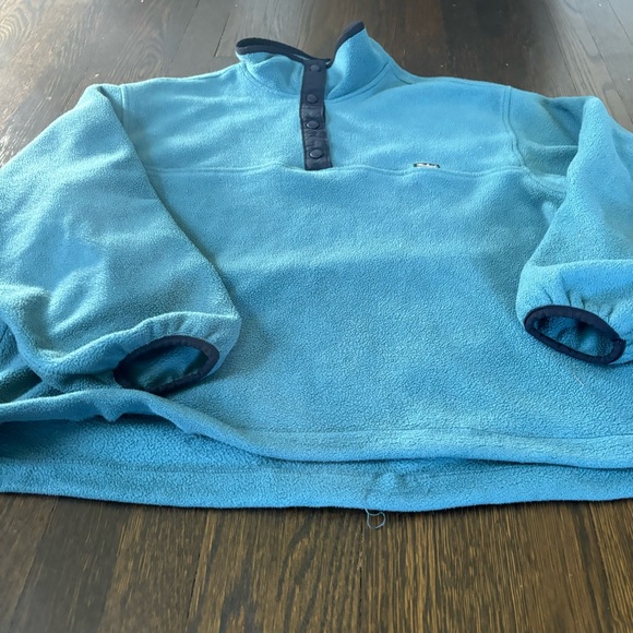 Woolrich Fleece Pull Over Sweater Turtle Neck Buttons Women’s XL Blue - Picture 5 of 10